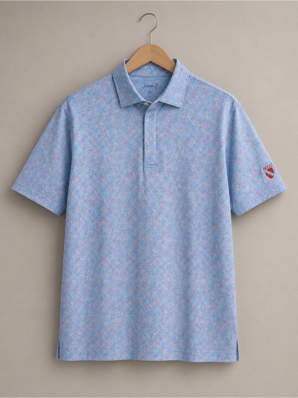Johnnie-O SCCC Floral Performance Golf Polo Shirt XL Blue Pink
